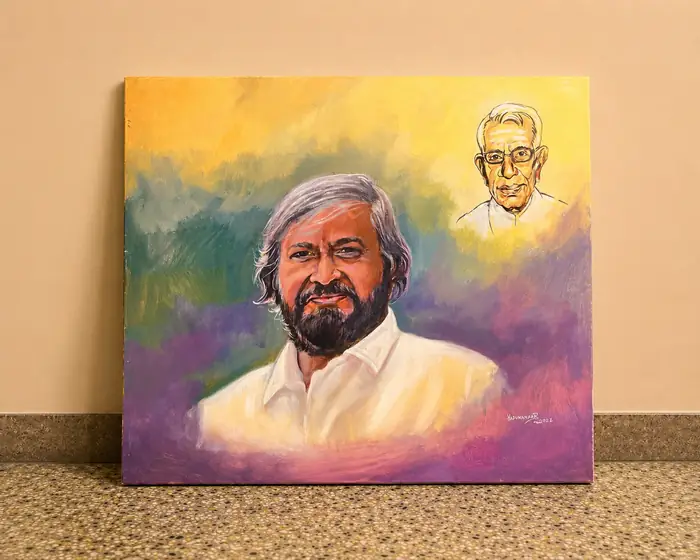 Custom hand-painted portrait artwork with premium finish